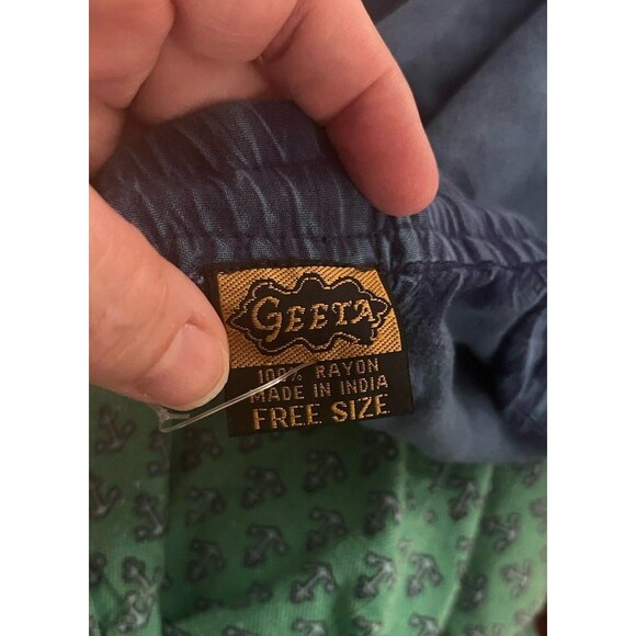 Greeta OS Blue Midi Length Skirt Boho Peasant - Picture 6 of 6